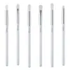 Set Personalizado de 6 Brochas para Sombras de Ojos Blancas Portátiles Pincel para Detalle de Ojos Pincel Mezclador Herramienta de Belleza Suave