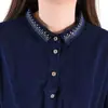 Vestido de Pana de Longitud Media para Mujer, Nuevo Otoño 2026, Holgado, Talla Grande, Bordado Retro, con Cordones en la Cintura, Moldeador