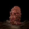 Jujubeira Fulminada Esculpida em Relevo Zhenwu Ornamento de Mão, Escultura em Madeira, Objeto de Arte em Madeira Maciça, Esculpido à Mão, Escultura Fina de Alto Padrão