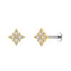 Aretes de circonita de oro de 18 quilates, arete para el cartílago de la oreja, cobre con incrustaciones de piedra, mini aretes, perforación de oreja femenina, nueva perforación solo