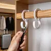 Cerradura de plástico para secar ropa a prueba de viento en casa, gancho para abrigos de armario con hebilla anticaída, gancho S de cocina para colgar
