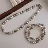Colar Handmade de Pérolas de Imitação Ins Fresco e Doce com Fecho de Lingote Design de Corrente para Suéter, Fornecimento Direto da Fábrica, Pérolas de Imitação Feitas à Mão