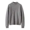Novo Suéter de Cashmere Espesso Outono e Inverno para Mulheres, Suéter de Tricô Pulôver Gola Alta, Top Suéter de Lã Base Jacquard Solto