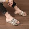 Pantuflas de Tela con Suela de Tela para Parejas Hogar Interior No Dañan el Piso Silenciosas Verano Cuatro Estaciones Primavera, Otoño e Invierno Pantuflas de Suela Suave para Hombres y Mujeres