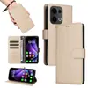 Funda de Piel con Patrón de Lichi para Tres Tarjetas Adecuada para Oppo Reno15F/15C Find X9/Reno14 Teléfono con Ranura para Tarjeta