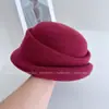 Gorro suave de punto estilo francés retro para mujer, sombrero de pescador cálido para otoño e invierno, sombrero tipo cubo con ala enrollada estilo japonés, sombrero tipo cubo con copa cóncava, moderno
