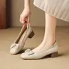 Zapatos tipo mom slip-on ZHR para mujer, nuevo modelo otoño 2026, suela suave, tacón grueso, cómodos para los pies, zapatos de tacón bajo versátiles