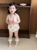 Roupas de Verão para Bebê Estilo Fino Macacão de Bebê 2026 Novo Estilo Coreano Roupas Infantis Macacão de Alça Triângulo para Meninas