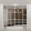Puerta de Baño Balcón Cocina Francesa Retro Puerta Corredera Tres Eslabones Vidrio Ultra Blanco Eslabón Extremadamente Estrecho Puerta Corredera Fábrica