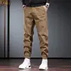 Pantalones de Trabajo Funcionales de Gama Alta Estilo Americano para Hombre, Nuevo Estilo Otoño e Invierno 2025 Pantalones Jogger, Marca de Tendencia con Textura Arrugada, Pantalones Casuales Elásticos para Hombre