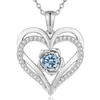 Collar eterno transfronterizo de plata esterlina s925 para mujer, collar con colgante de piedra de nacimiento de los doce, joyería personalizada de alta gama al por mayor