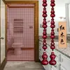 Cortina de cuentas de calabaza de madera de durazno completa resuelve cortina divisoria de puerta a puerta cortina sala de estar dormitorio baño cortinas terminadas sin taladro