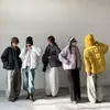 Chaqueta acolchada de plumón con capucha tejida para mujer, estilo coreano, diseño elegante, efecto dos piezas, holgada, cálida, abrigo engrosado
