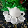 Conjunto de Chá de Jade Lantian, Bule de Jade, Garrafa de Vinho, Conjunto de Jade Branco de Sichuan, Caixa de Presente, Presente Empresarial, Artesanato de Jade