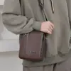 Bolsa de Hombro Nueva Simple de Comercio Exterior Gran Capacidad Piel Suave de PU Versátil Cruzada Casual Práctica Resistente al Desgaste para Viajero Hombre