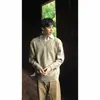 Suéter de Gola Lapela Falso Retrô Americano Unissex Inverno Diário Estilo Preguiçoso Versátil Malha Casual Tendência
