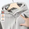 Moletom com Capuz de Veludo Plus Size Outono Inverno Masculino Estilo Coreano Solto Casual Tendência Versátil Cor Sólida Simples