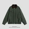 2026 Nueva Chaqueta de Trabajo Versátil Casual Holgada Retro Japonesa Lavada Vintage con Cuello Alto para Hombre