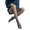 Leggings de Malla Gruesa con Forro Polar de Gran Tamaño para Mujer, Otoño e Invierno, Transparente, para Vuelos, Color Gris de Azafata