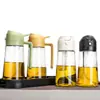 Botella de aceite dos en uno para rociar y verter, botella de aceite en aerosol atomizado, botella de aceite de vidrio tipo prensa de gran capacidad para uso en la cocina del hogar