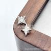 Pendientes de Estrella de Cuatro Puntas de Titanio F136 Estrella de Cuatro Puntas Circonita Estrella de Ocho Puntas Cuerpo de Aleación de Titanio G23 Joyería para Body Piercing Clavo para Hélice de Oreja