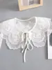 Gola Falsa de Renda Versátil Novo Estilo Xale Feminino Acabamento em Renda Decoração de Temperamento Rejuvenescedora Gola Lisa Lenço Pequeno Gola Falsa