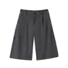 Shorts de terno casual retrô da moda Nanxia disfarçado para homens e mulheres verão solto drapeado reto perna larga sete pontos calças