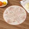 Jogos Americanos Redondos Estilo Francês em PVC Criativo Crisântemo Café Isolamento Térmico Mat Luxo Leve Restaurante Isolamento Térmico Mat Anti-escaldante Alto