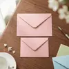Sobres de papel kraft artísticos multicolor, engrosados 120g, sello en forma de V, especiales para papel de carta, tarjetas de felicitación, invitaciones, rosa/