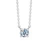 Prata esterlina 925 estilo coreano clássico quatro garra único diamante colar feminino elegante simples all-match Moussan Diamond 2 Karat Pingente presente
