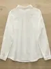 Camisa de manga larga estilo vintage, artística, bordada con mariposas, para mujer, con corte holgado, diseño de algodón puro y una capa exterior de gasa de algodón de doble capa.