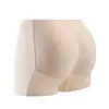 Calça boxer feminina sem costura de cintura baixa, fina, respirável, com enchimento de bumbum falso, modeladora de quadril, alta elasticidade, almofada de algodão natural