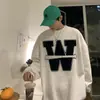 Sudadera Retro con Letras para Hombre, Marca de Moda, Versátil, Corte Holgado, Estilo Nacional Juvenil, High Street, Sin Capucha