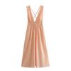 Estilo Europeu e Americano Amazon Aliexpress Tendência de Moda Popular Versátil Sexy Estilo Feriado Vestido Midi de Nylon