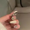 Anel de letra D nicho feminino personalidade da moda aberto ajustável dieta anel de dedo vento frio luz luxo anel empilhado feminino