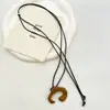 Colar de Corda de Cera Geométrico Irregular Retro Transfronteiriço Corrente Longa Simples Retro para Suéter Design de Nicho