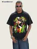 Camiseta de Manga Corta de Algodón Puro para Hombre 2026 Cross-Border Gunrose Band Verano, Cuello Redondo Estilo Americano, Hombros Caídos, Marca de Moda Manga Corta