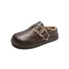 Zapatos Birkenstock Cómodos de Suela Gruesa para Mujer, Zapatos de Piel con Forro de Lana, Nuevos Zapatos Peludos Cálidos de Invierno 2025, Mocasines de Suela Suave