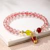 Pulsera de Cristal de Fresa Natural [Piedra Flor de Durazno] Cristal Flor de Durazno Rosa Hielo Cristal Rosa Pulsera Femenina Cristal Rojo Paloma