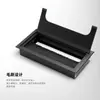 Caixa de Rosqueamento de Mesa para Escritório em Liga de Zinco com Escova Flip Wire Box Suprimentos de Negócios Modernos Orifício de Rosqueamento Quadrado