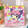 Pintura de Diamantes para Niños Kuromi Hecho a Mano DIY Pintura de Pegatinas de Diamantes Sanrio Pintura de Diamantes con Diamantes Completos 5D Tamaño Pequeño