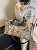 Bolsa de Viagem de Grande Capacidade para Comércio Exterior de Curta Distância Nova Bolsa de Mão Esportiva Fitness Feminina Novo Estilo Chinês Estilo Nacional Bolsa de Ombro Transversal