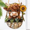 Colgante de maceta con diseño de girasol y dibujos animados para jardín transfronterizo, decoración de animales de ganado, decoración de ventana acrílica, colgante para porche.