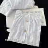 Nuevos Estilos de Primavera y Otoño para Niñas de Tallas Medianas y Grandes Pijamas Algodón Nube Sueltos Lindos Dibujos Animados Manga Larga Pantalón Largo Cárdigan Ropa de Casa