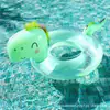 Anillo inflable para natación de niños con diseño de dinosaurio grueso y lindo, anillo de asiento para bebé, anillo con base de esponja, anillo de natación para principiantes