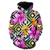 Planta Elegante Impresión Digital 3D Transfronterizo Nuevo Sudadera con Capucha Casual para Hombre Fabricante Venta Directa Suministro de Comercio Exterior