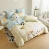 Classe A Cartoon algodão lavado patch de algodão bordado flor de quatro peças conjunto de três peças de algodão infantil conjunto de três peças pequeno conjunto fresco pele amigável