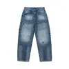 Ropa Vintage 2025 Otoño Nueva Tendencia Retro Americana Marca Gama Alta Jeans Lavados Rasgados Bigotes de Gato para Hombres