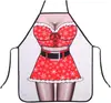 Avental Divertido com Logo Personalizado Impermeável Menina de Biquíni do Papai Noel Novidade Cozinha Criativo Presente de Brincadeira