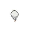 Anel de Jade Retrô em Prata Esterlina 925 Anel de Jade Hetian Artístico Simples Elegante para Mulheres Anel de Cyber Celebridade Presente para Amantes